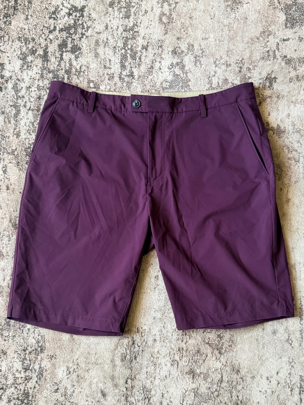 7 For All Mankind Men's Plum Flat-Front Shorts